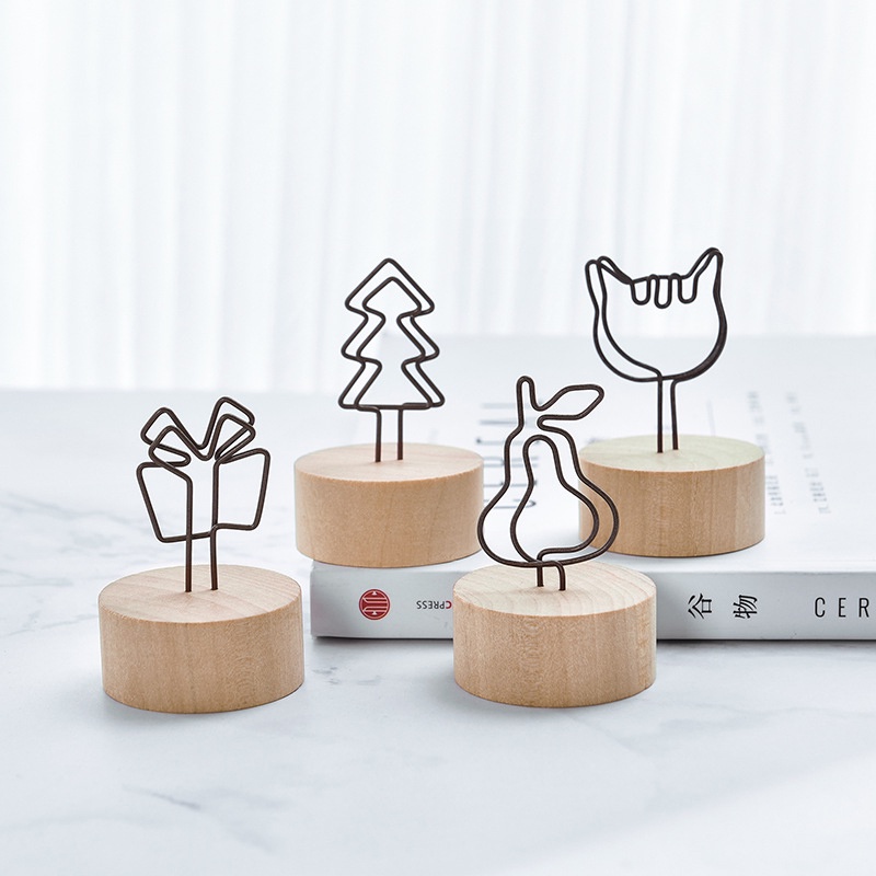 Kẹp Giấy/Ảnh Để Bàn Bằng Gỗ Mini 2022