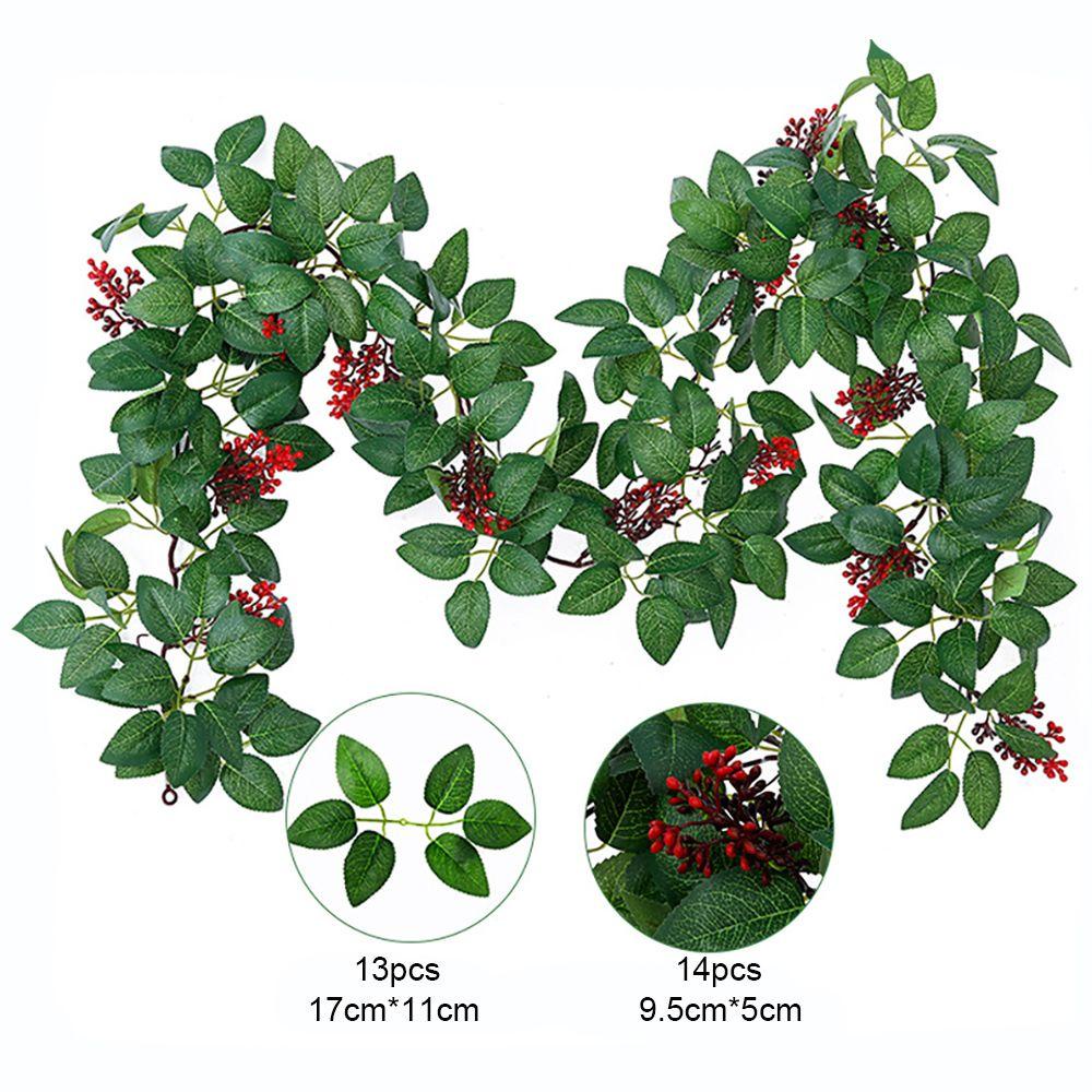 Vòng Hoa Lá Màu Đỏ Treo Trang Trí Cây Thông Giáng Sinh