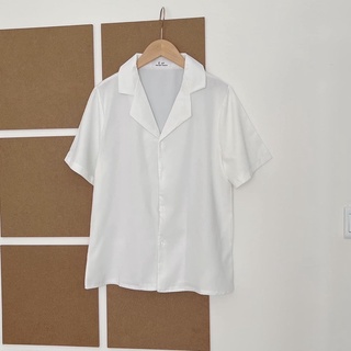 Sơ mi lụa cổ vest tay ngắn (ảnh thật/ có sẵn)