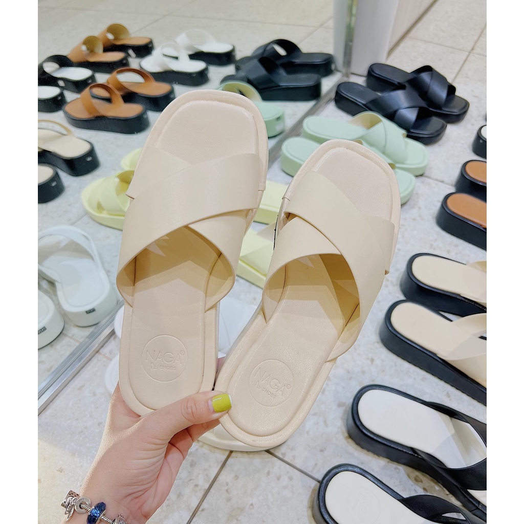 DÉP NAGASHOES QUAI CHÉO ĐẾ BÁNH MÌ 4CM NAD205