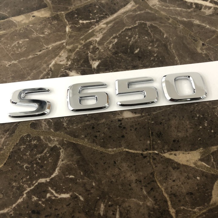 Decal tem chữ S650 / S600 / S560 dán đuôi xe ô tô Maybach