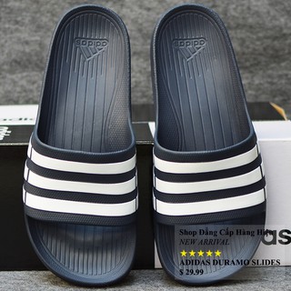 Dép Adidas Duramo chính hãng màu xanh đen sọc trắng