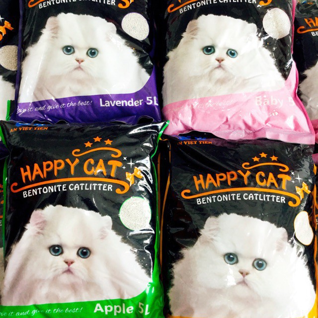 Cát Vệ Sinh Cho Mèo Happy Cat 10L Bao Lớn Tiết Kiệm | Cát Mèo Siêu Khử Mùi Vón Cục