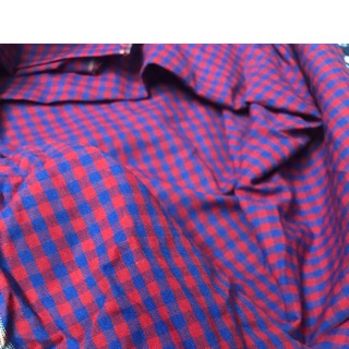 Vải caro hồng thô