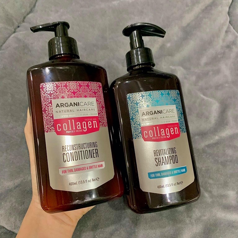 Bộ Gội Xả Collagen Arganicare BỔ SUNG COLLAGEN + TÁI TẠO CẤU TRÚC TÓC - DẦU GỘI ĐẦU HỮU CƠ ARGANI CARE PHÁP