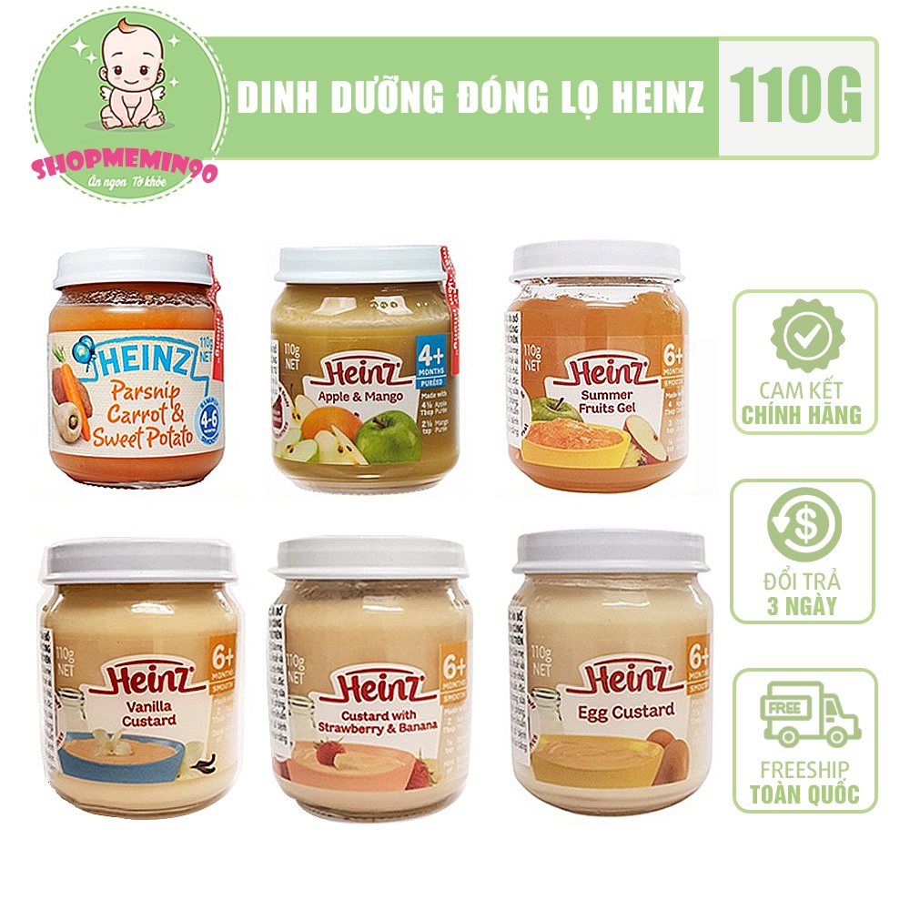 Heinz - Dinh Dưỡng Đóng Lọ Đủ Vị Cho Bé 6m+ Date 2022 (110g) - Váng Sữa Heinz Dinh Dưỡng Ăn Dặm cho bé