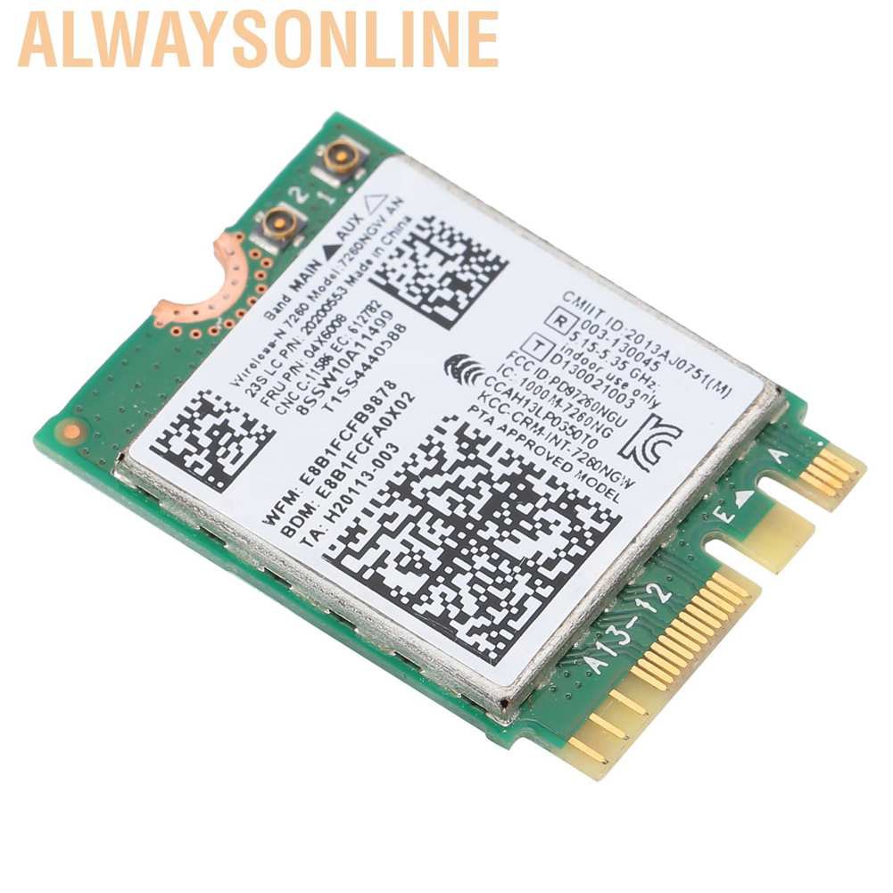 Card Mạng Không Dây 7260ngw An 2.4g / 5g 300mbps Wifi + Bluetooth 4.0 Ngff M.2 Dành Cho Lenovo Thinkpad X240 / X230S / T440S / T431