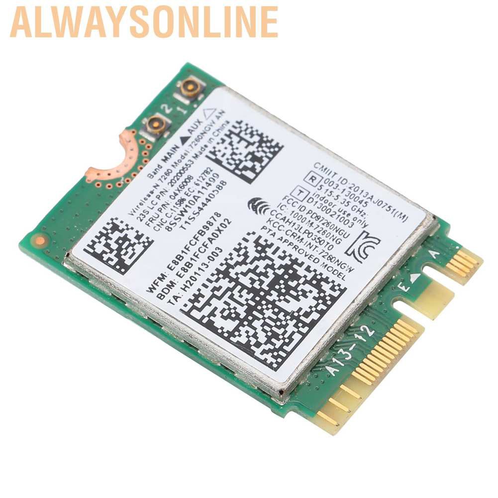 Card Mạng Không Dây 7260ngw An 2.4g/ 5g 300mbps Wifi + Bluetooth 4.0 Ngff M.2 Cho Lenovo Thinkpad X240 / X230S
