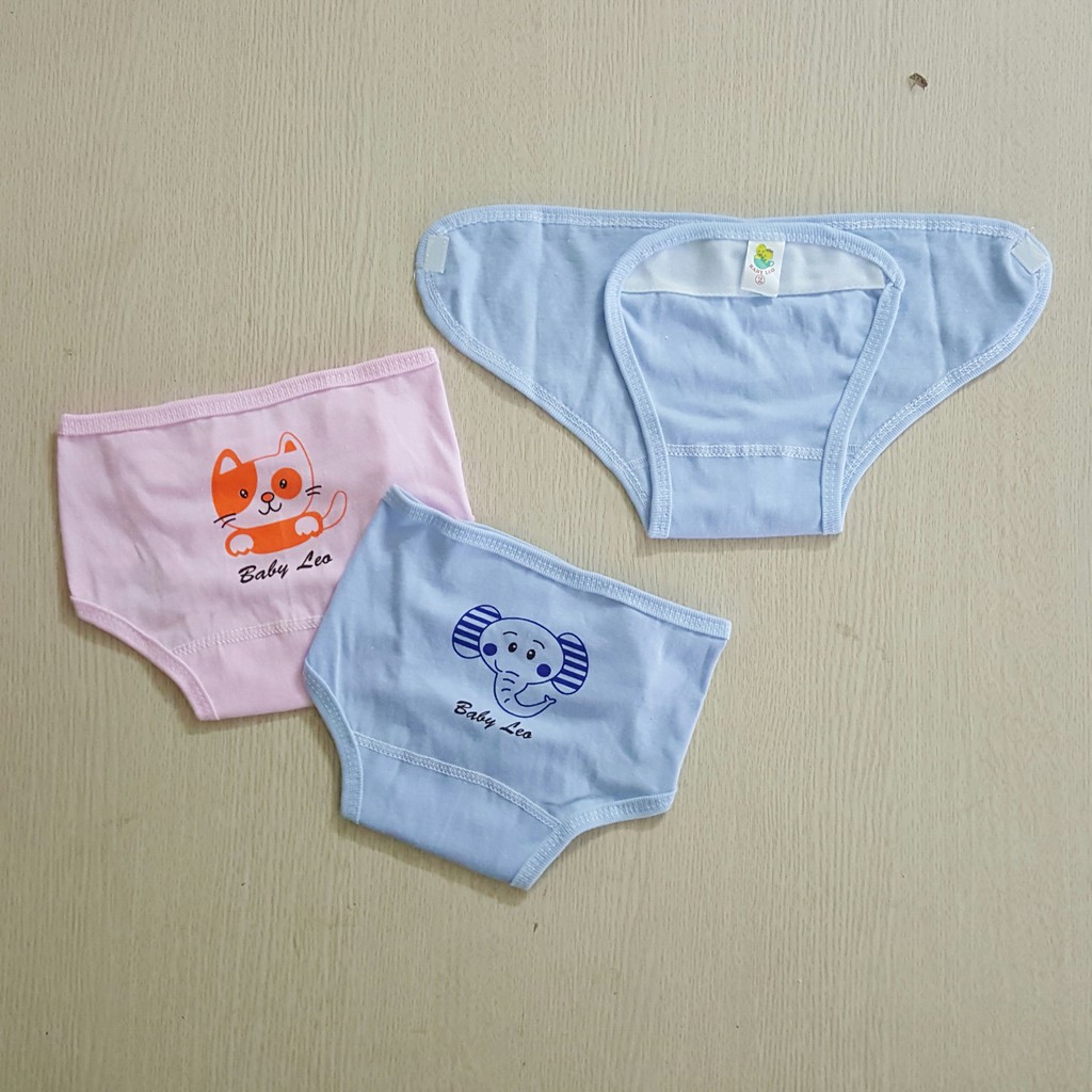 Bộ 5 quần đóng bỉm vải Baby Leo khóa dán chất liệu cotton mềm mại cho bé từ 0 đến 8kg