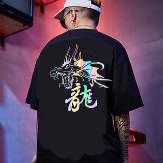 [ĐỘC QUYỀN] Áo Thun  Phản Quang  Nam Nữ In hình ĐẦU RỒNG , áo chất, đi đêm, đi phượt bao ngầu, nhìn đã mắt