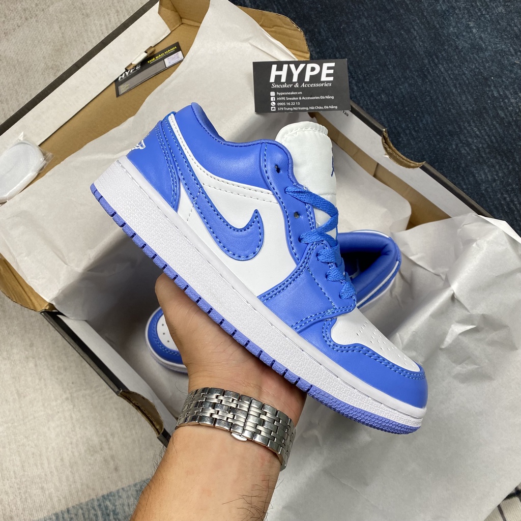 Giày sneaker Jordan 1 low UNC - white/blue ( bản 1:1 chuẩn ) .