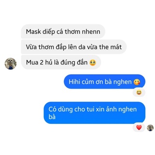 MẶT NẠ TƯƠI DIẾP CÁ TRÀ XANH (PHÙ HỢP CHO MỌI TÌNH TRẠNG DA)