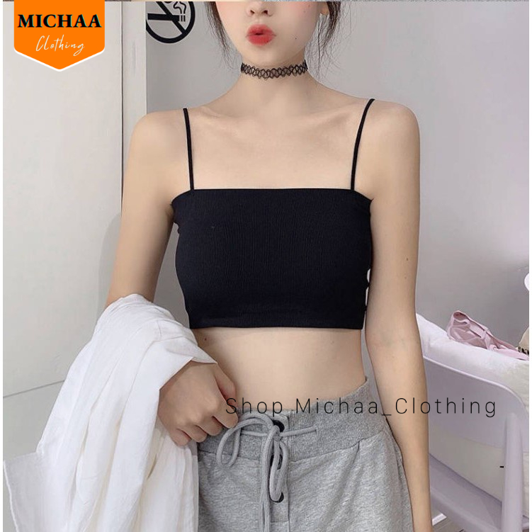 Áo Croptop BRA ĐÚC SU Trơn Quây Nữ Có Mút Ngực, Áo Bra 2 Dây Chất Thun Lạnh Không Gọng CR100