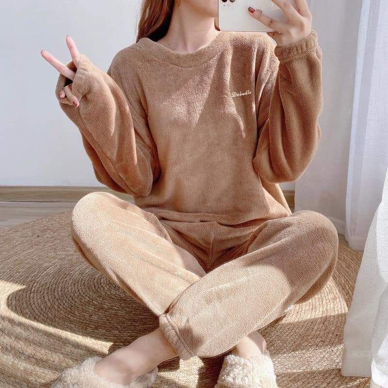 Bộ Nỉ Băng Lông Nữ Mặc Ở Nhà Siêu Mềm Mại, Ấm Áp Mùa Đông,Siêu Dễ Thương Dstudio