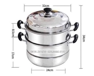 NỒI HẤP 3 TẦNG INOX