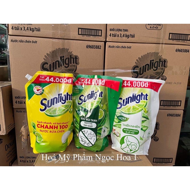 TÚI NƯỚC RỬA CHÉN SUNLIGHT 3,5 Kg - 3,4 Kg