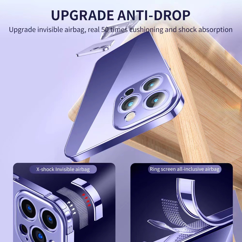 Ốp Điện Thoại Mềm Trong Suốt Chống Sốc Bảo Vệ Ống Kính Máy Ảnh Cho iPhone 14 Pro Max 14 Plus 13 12 Pro Max