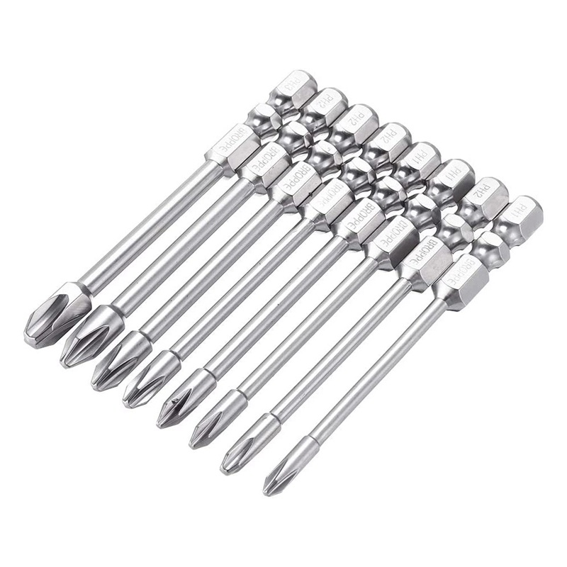 Set 8 mũi tua vít Phillips S2 đầu nam châm chuyên dụng