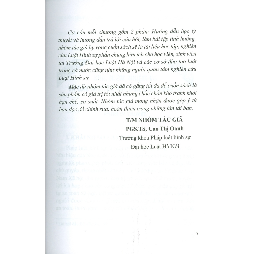 Sách - Hướng Dẫn Môn Học Luật Hình Sự - Tập 1: Phần Chung