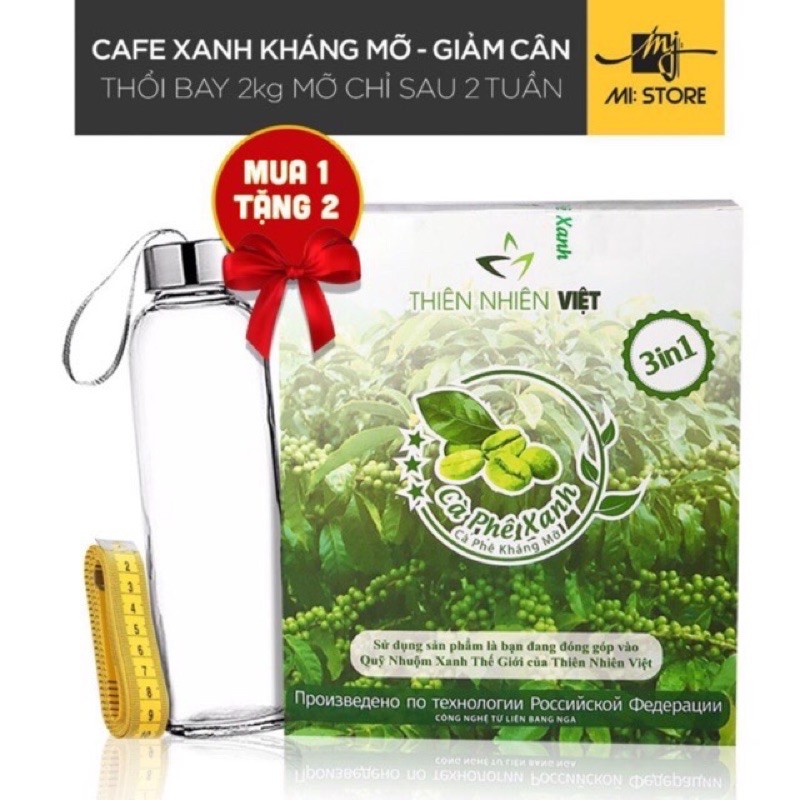 (Combo 3 hộp)Cà phê xanh giảm cân mẫu mới - giá mới - tặng bình thủy tinh | BigBuy360 - bigbuy360.vn