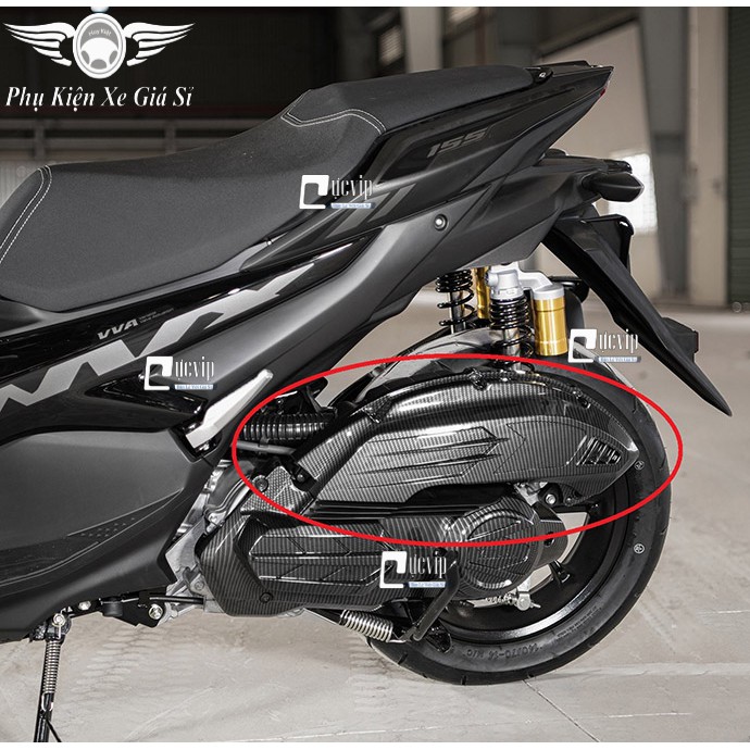 [Giá Hủy Diệt] - (3711) - Ốp Pô E Xe Yamaha NVX 2021 Carbon Cao Cấp