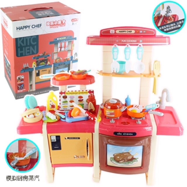 Đồ chơi nấu ăn 2 quầy hapy chef 77cm