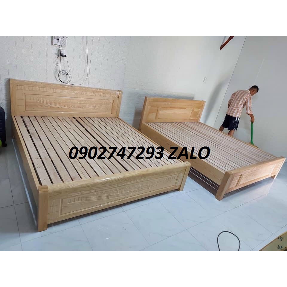 [MIỄN SHIP -RÁP ] giường gỗ sồi tự nhiên 1m2 , 1m4, 1m6,1m8x2m hàng mới 100% giá cạnh tranh