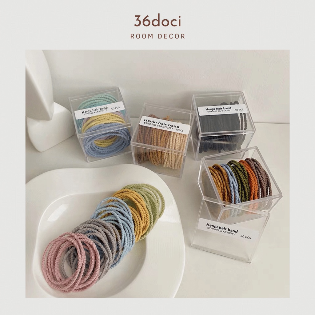 Set 10 Dây Buộc Tóc Xoắn Nhẹ Dải Màu Pastel Kiểu Hàn Quốc NEW 2021 | 36doci