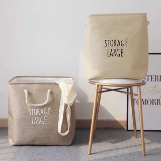 Thùng vải cát cứng đựng đồ Vintage dày dặn loại đẹp - Décor nhà Sò