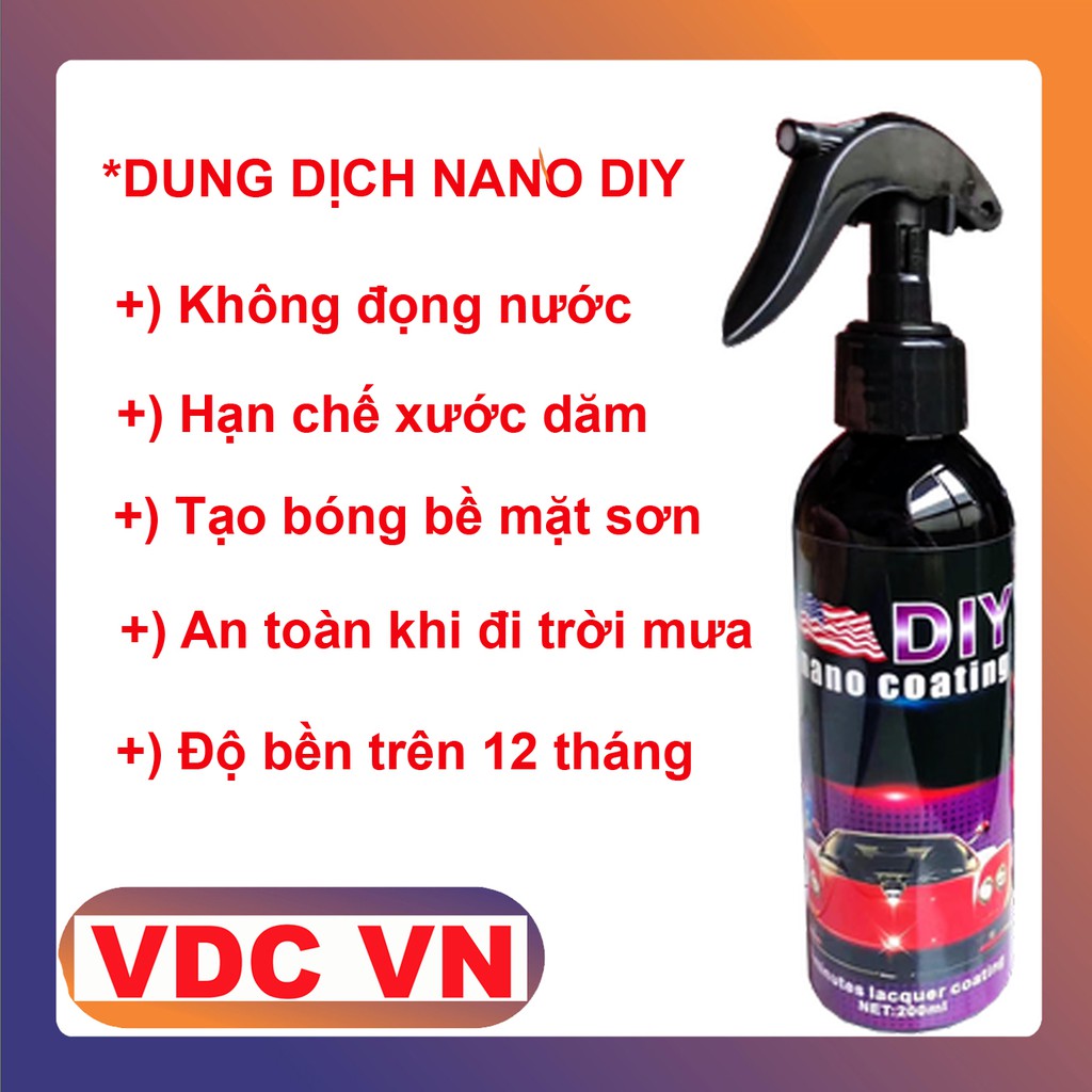 Chai xịt phủ nano chống nước kính, phủ bóng sơn xe ô tô - Chống nước bề mặt kính cận, kính mũ - DIY Nano Coat