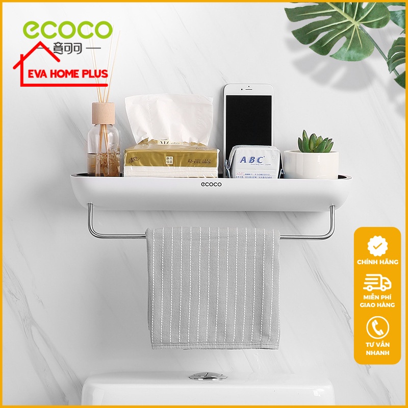 Kệ nhà tắm ECOCO chính hãng, kệ để đồ nhà tắm dán tường đơn giản hiện đại E1923