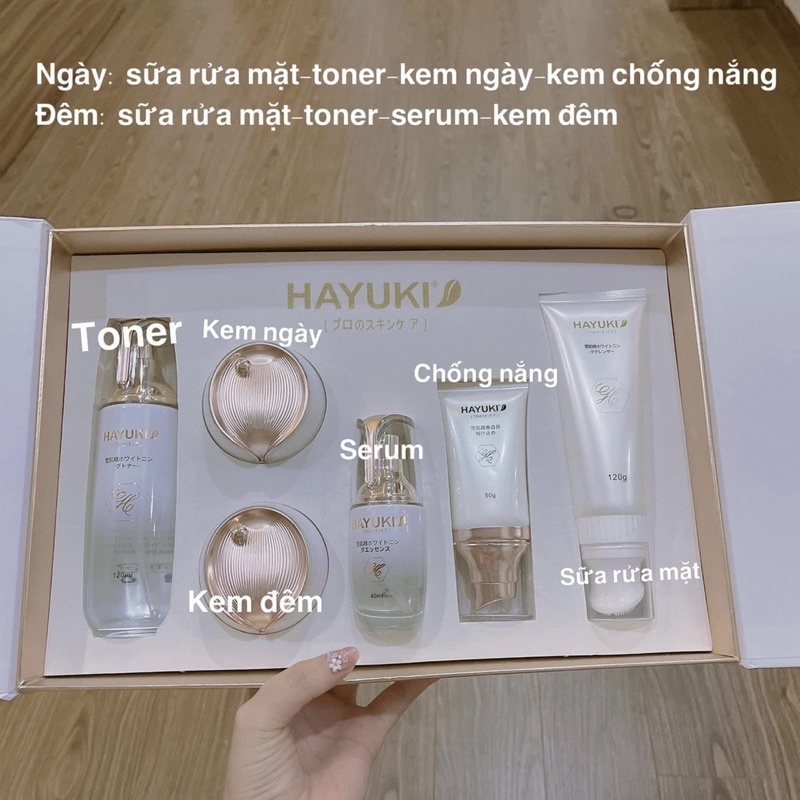 Bộ mỹ phẩm dưỡng da hayuki 6 món cao cấp nhật bản