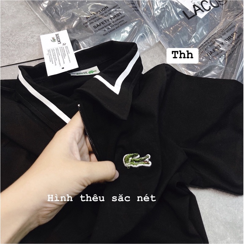 Váy polo la coste đen cổ viền hàng chuẩn chất lượng cao cấp shop Mai Trần