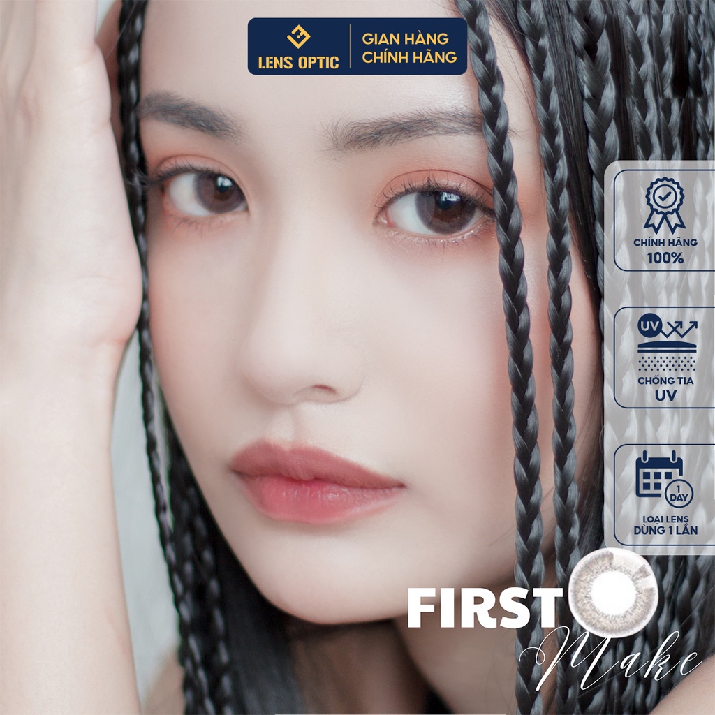 Kính Áp Tròng 1 Ngày Màu First Make Seed Eye Coffret 1 Day Cho Mắt Cận - Lens Optic