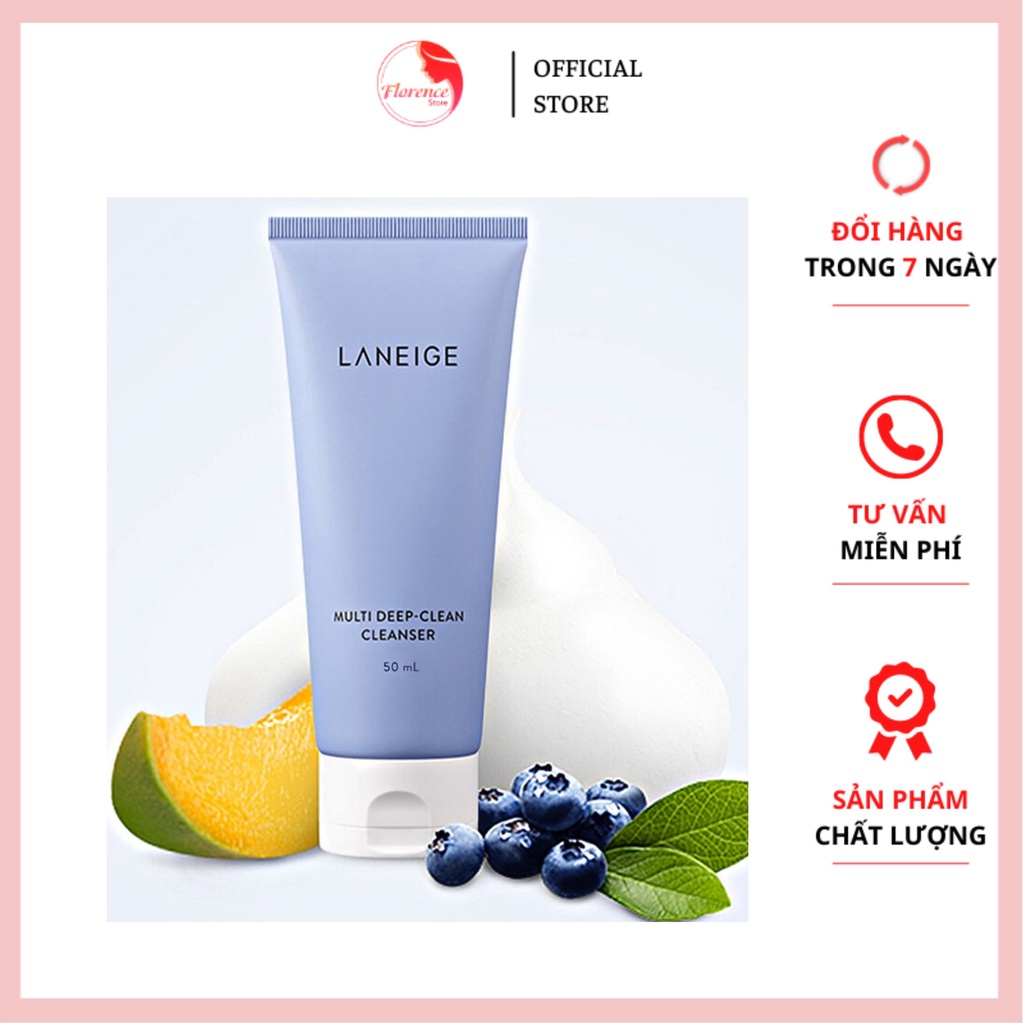 Sữa Rửa Mặt Tạo Bọt Làm Sạch Sâu Laneige Multi Deep Clean Cleanser kiểm soát dầu thừa 30ml &150ml