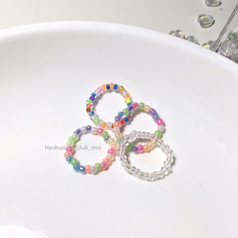 Nhẫn hạt cườm nhiều màu - Ring - Handmade by @halli_store