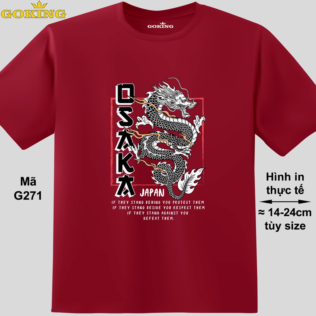 OSAKA, mã G271. Áo thun thoát nhiệt Nhật Bản GOKING, form unisex cho nam nữ, đội nhóm. Áo phông in hình Rồng