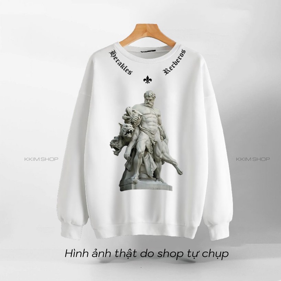 Áo Nỉ SWEATER MIKENCO HERAKLES AND CERBERUS, Áo Nỉ Dài Tay Form Rộng Oversize Unisex Nam Nữ, Chất Nỉ dày dặn cao cấp