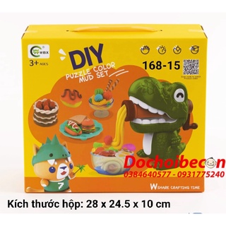 Đồ chơi đất sét - Đất nặn làm mì khủng long 168-15