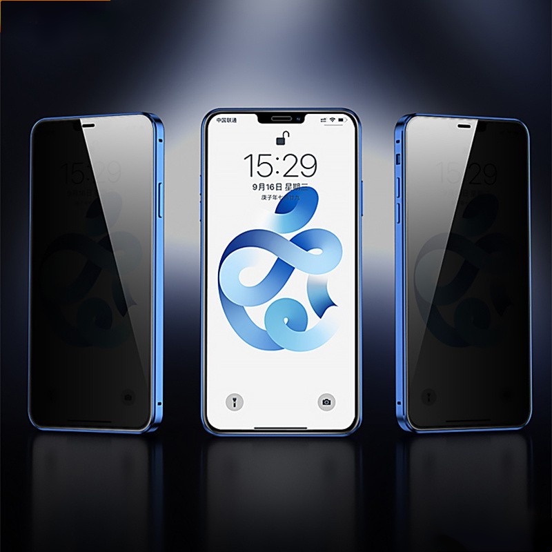 360° Ốp Điện Thoại Kính Cường Lực Trong Suốt Hai Mặt Viền Kim Loại Từ Tính Bảo Vệ 360 Độ Cho iPhone 13 12 mini 11 pro Max° Phụ Kiện Hai Mặt Chuyên Dụng Cho Xe Hơi