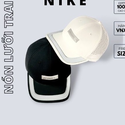 Nón lưỡi trai logo Ni ke Just do it  nổi,chất dù, lưới lỗ lazer Hàn Quốc cao cấp, nón kết thể thao N2B80 màu đen trắng