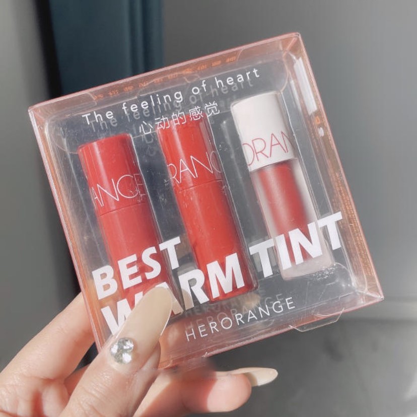 Set 3 son kem tint HERORANGE mịn lì tươi tắn The Feeling Of Heart HERO11 | BigBuy360 - bigbuy360.vn