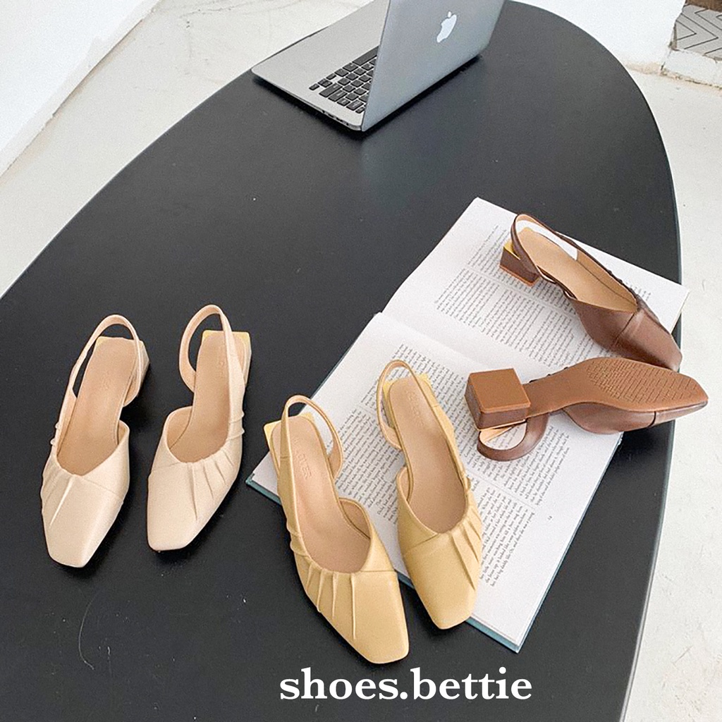 Giày Slingback mũi vuông gót 3cm đế thấp