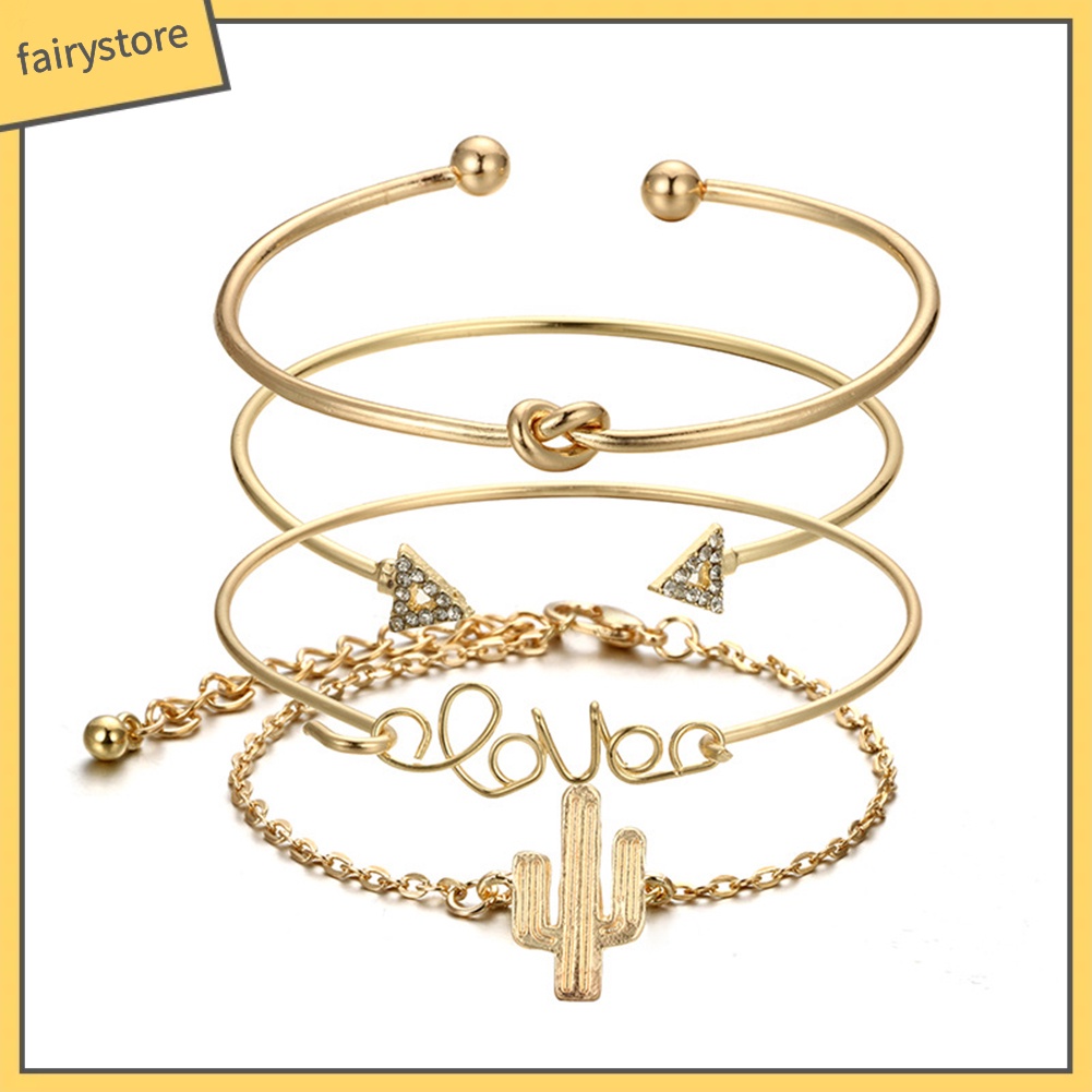 Bộ 4 vòng đeo tay kiểu dáng đa dạng thời trang