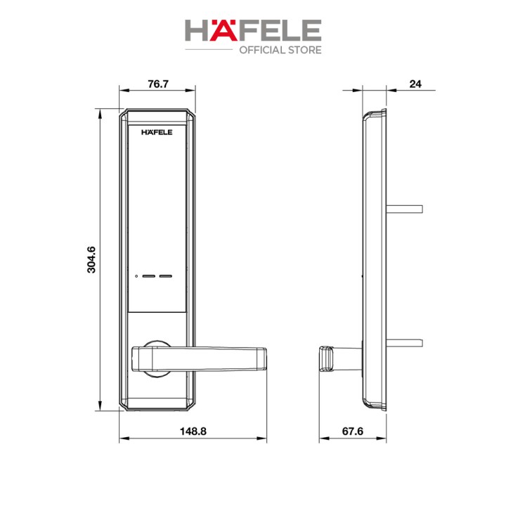 Khóa điện tử HAFELE EL7200-TC màu đen