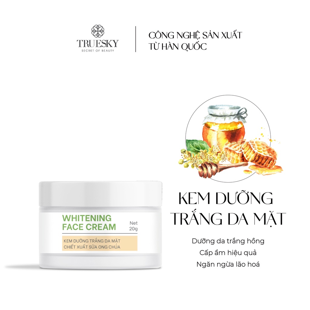 Kem dưỡng trắng da mặt Truesky chiết xuất sữa ong chúa 20g - Whitening Face Cream