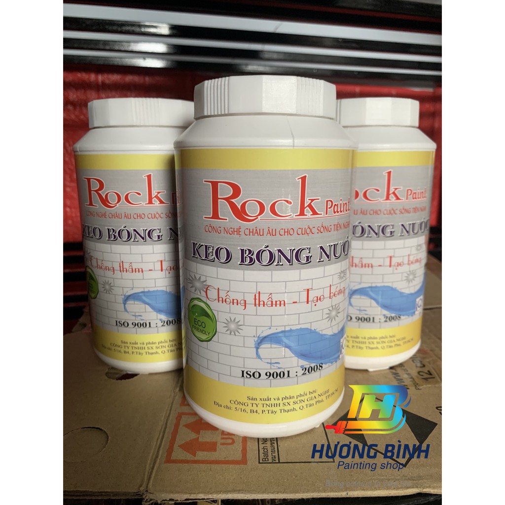 Keo bóng nước chống thấm, tạo bóng ROCK PAINT - Lon 1kg (dành cho bề mặt đã hoàn thiện)