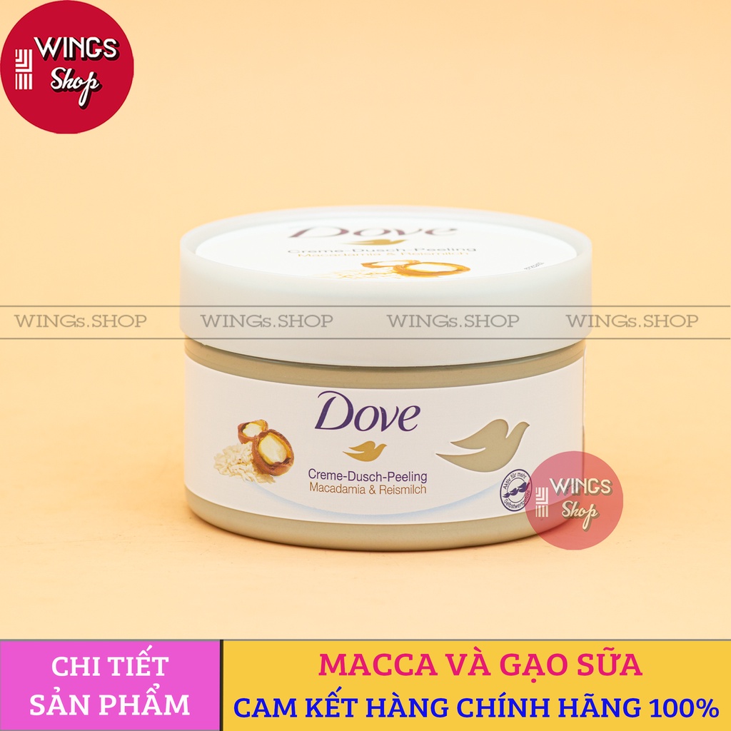 Tẩy da chết giúp da trắng hồng mịn màng Dove Exfoliating Body Polish 225ml | Wings Shop