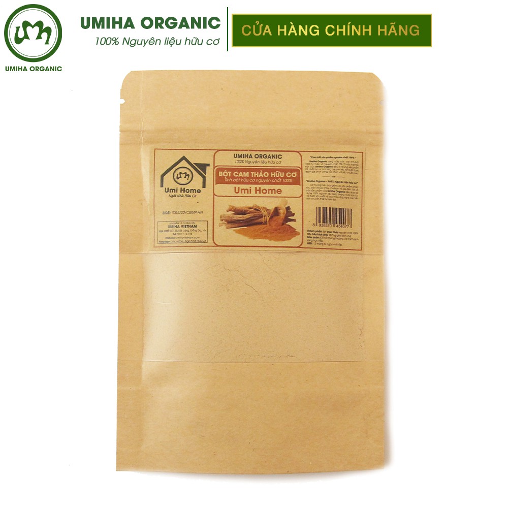Bột Cam Thảo đắp mặt hữu cơ UMIHA nguyên chất túi Zip 35g | Licor Ice Powder 100% Organic