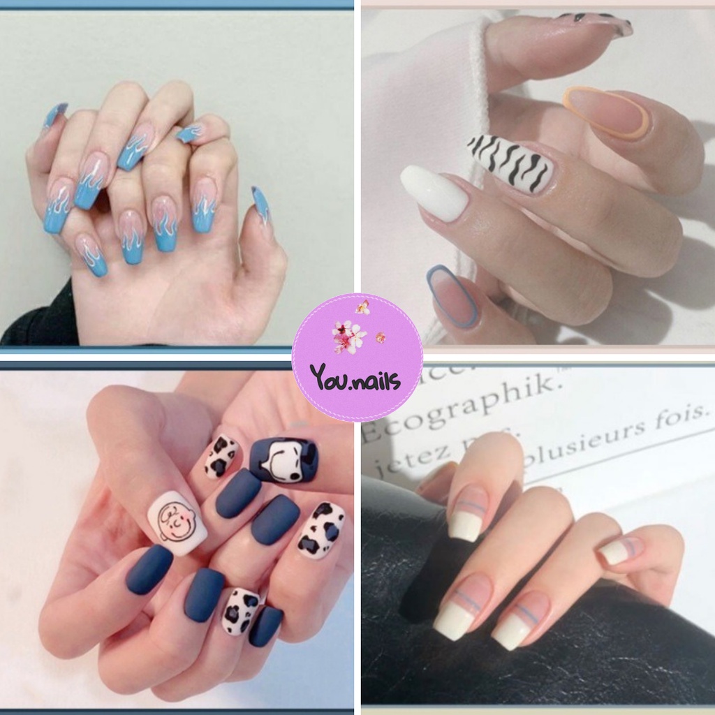 Móng tay giả kèm keo dài nhọn ngắn YOU NAILS (Mã Yn101-Yn110)
